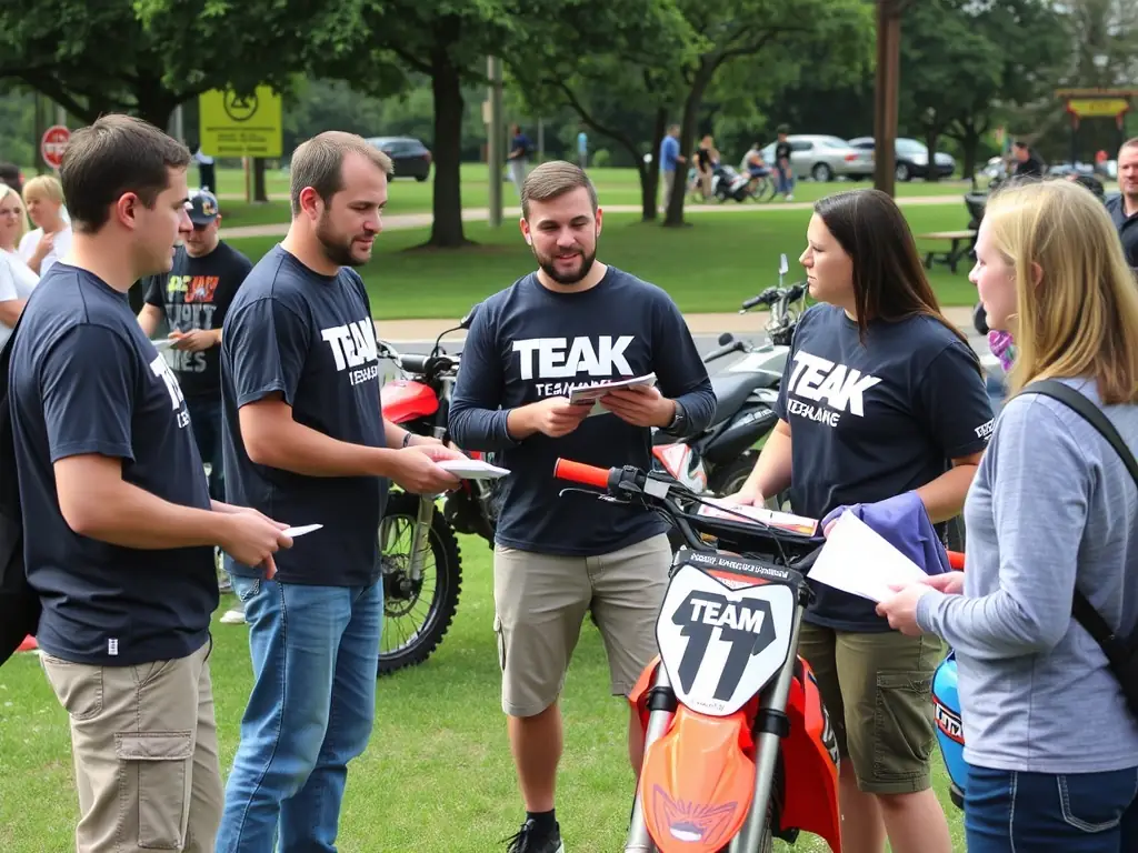 An image showcasing TEAM NBK members participating in a community event, highlighting the organization's commitment to social impact and community engagement through sports.